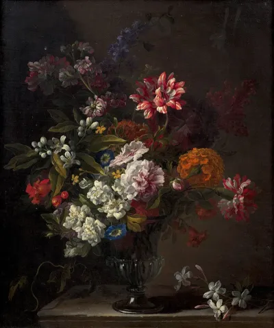 Bouquet Of Flowers On An Entablature
