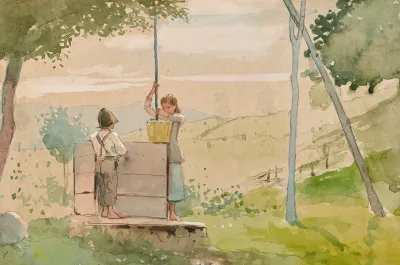 Boy And Girl At A Well
