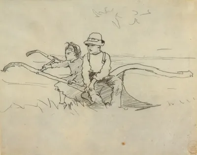 Boy And Girl On A Plow