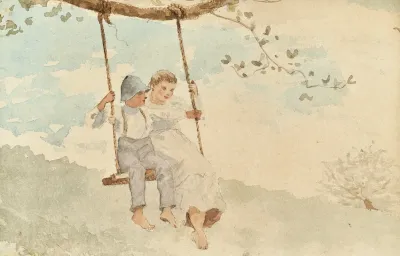 Boy And Girl On A Swing
