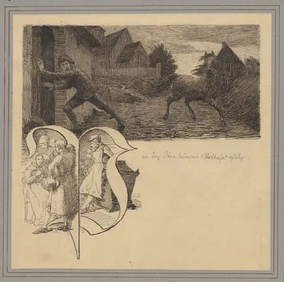 Boy Flees From The Horse