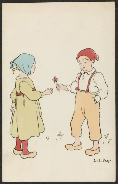 Boy Handing A Flower To A Girl