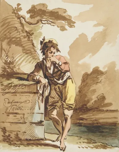 Boy Leaning On A Wall