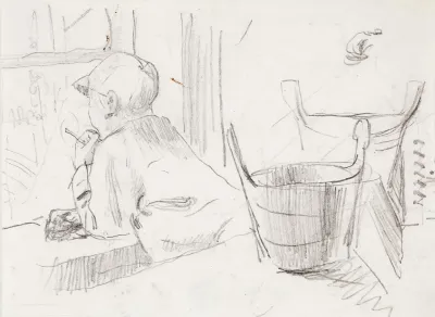 Boy Looking Out Of The Window