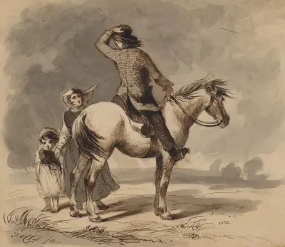 Boy On Pony And Two Girls