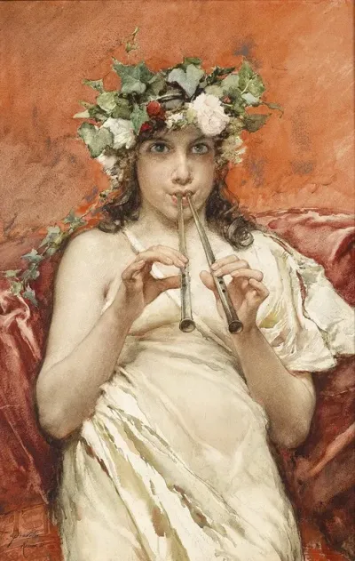 Boy Playing The Flute 2
