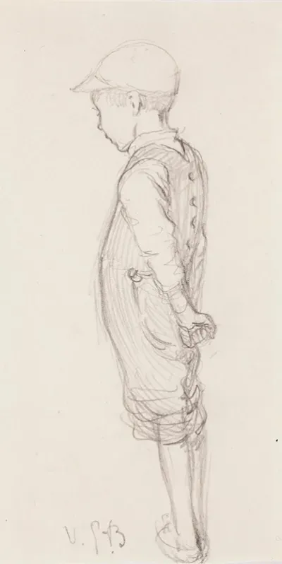 Boy Standing With Cap On His Head