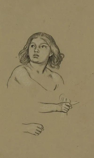 Boy With Long Hair Facing Slightly Left