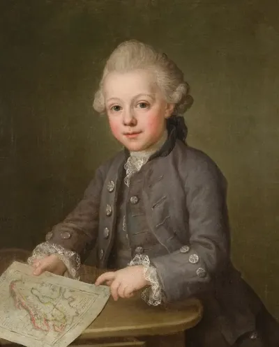Boy With Map Of Scandinavia