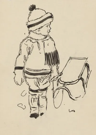 Boy With Sled