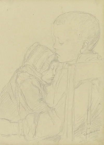 Boy With Sleeping Child