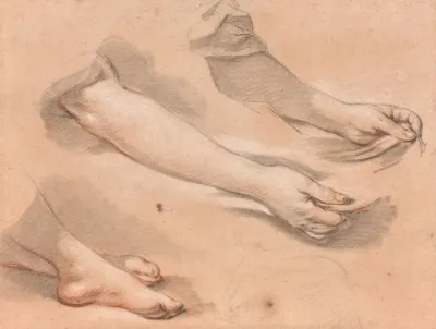 Bras Tenant Un Tissu Et Deux Pieds Croises Etude Pour La Lumiere Du Monde