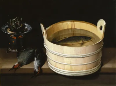 Brazier With Artichoke Woodpeckers And Watertub With Carp