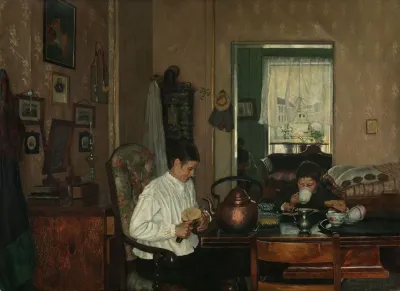 Breakfast I The Artists Mother And Brother