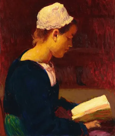 Breton Girl Reading Bretonne Lisant