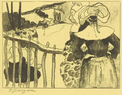 Breton Women Beside A Fence