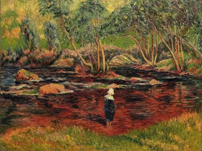Bretonne De Pont Aven Les Pieds Dans La Riviere