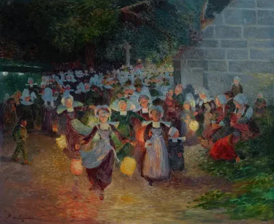Bretonnes Aux Lampions A Notre Dame De Tremalo Pont Aven