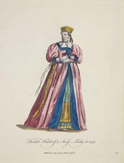Bridal Habit Of A Swiss Lady In 1577 Habit De Noce Dune Dame Suisse