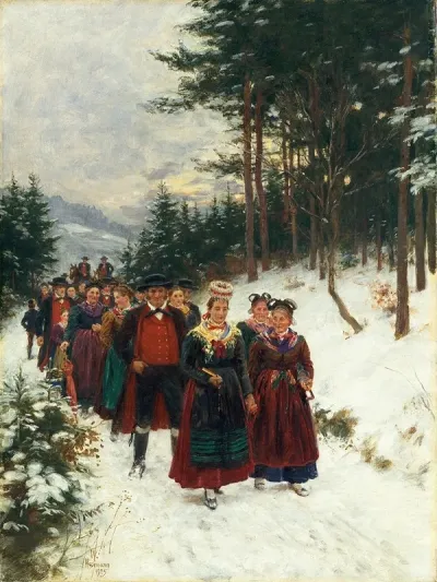Bridal Procession In Winter