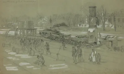 Bridge On The Appotomax Train Of Cars And Workshops Burned By The Rebels On Evacuating Petersburg