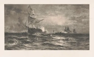 Brig Gen Armstrong Engaging British Fleet In Harbor Of Fayne Sept 26 1814 2