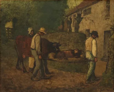 Bringing Home The Calf Born In The Fields Begun