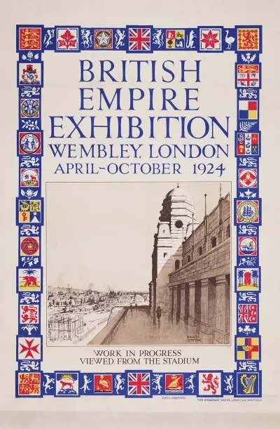 British Empire Exhibition Wembley London April October 1924 Work In Progress Viewed From The Stadium