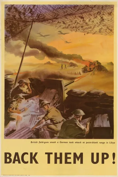 British Field Guns Smash A German Tank Attack At Point Blank Range In Libya Back Them Up