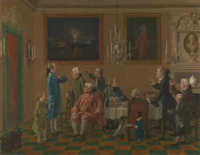 British Gentlemen At Sir Horace Manns Home In Florence