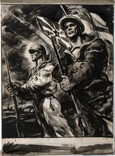 British Sailor And Russian Sailor With Bayonetted Rifles