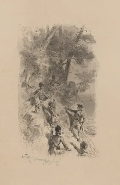 British Soldiers Scaling A Cliff