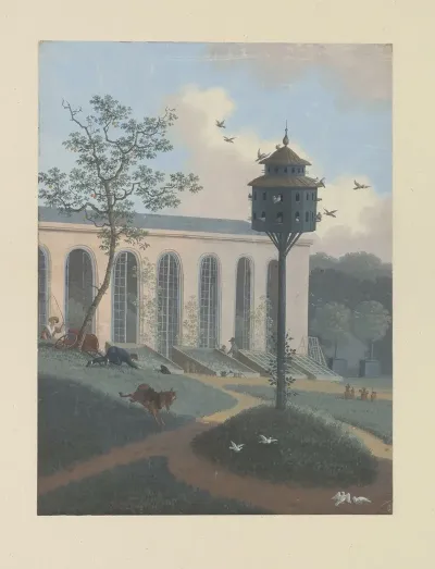 Broeikassen En Duiventil Op De Bloemisterij Van A C En H Van Eeden