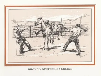 Bronco Busters Saddling