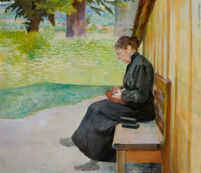 Bronislawa Artists Sister In Front Of The House