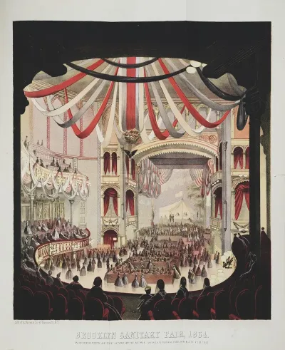 Brooklyn Sanitary Fair 1864 Interior View Of The Academy Of Music As Seen From The Dress Circle 2