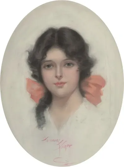 Brunette With Pink Bow
