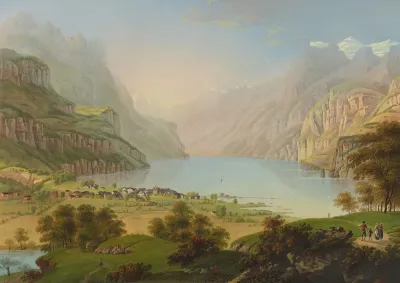 Brunnen Von Norden Und Urnersee Gegen Fluelen