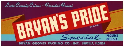 Bryans Pride Brand Citrus Label