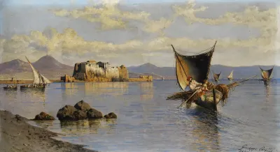 Bucht Von Neapel Mit Castel Dellovo