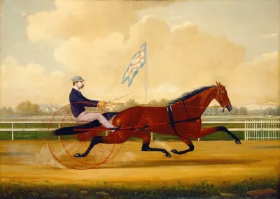 Budd Doble Driving Goldsmith Maid At Belmont Driving Park