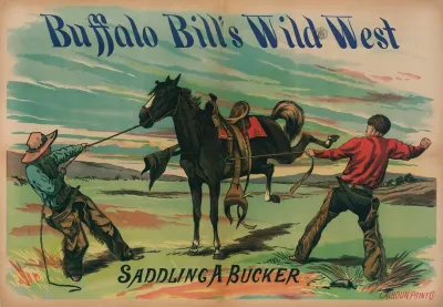 Buffalo Bills Wild West Saddling A Bucker