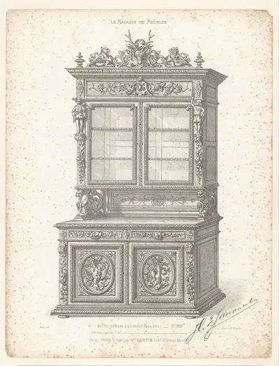 Buffet Credence A Pilastres Vieux Bois