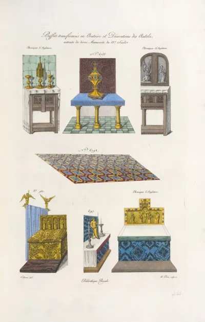 Buffets Transformes En Oratoire Et Decorations Des Autels Extraits De Divers Manuscrits Du Xve Siecle