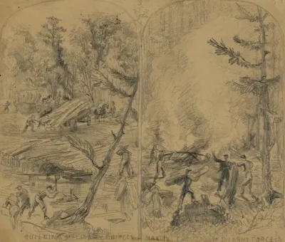 Building Military Bridges Making Charcoal For The Army Force