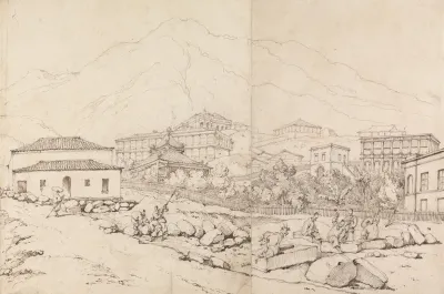 Building On A Hillside In A Mountainous Village