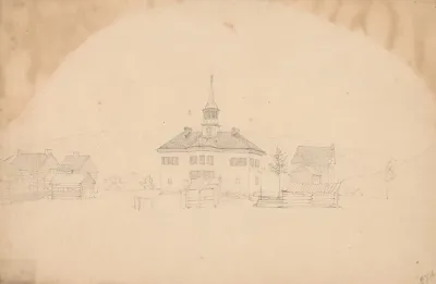 Building With A Cupola Perhaps Residential Besides Log Buildings Perhaps Quarters For Enslaved Workers