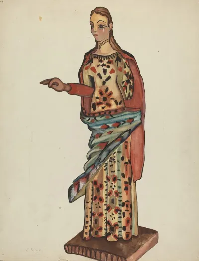 Bulto Wooden Figure Of Saint