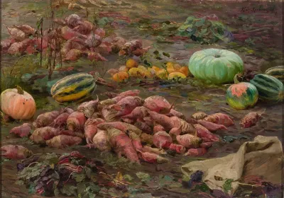 Bumpkins And Pumpkins In The Field