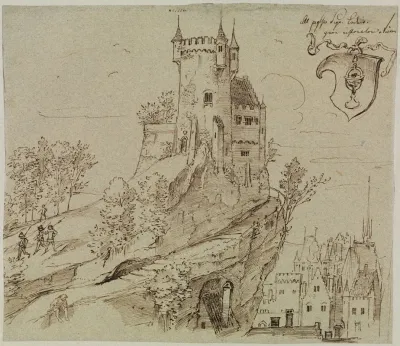 Burg Uber Einer Mittelalterlichen Stadt